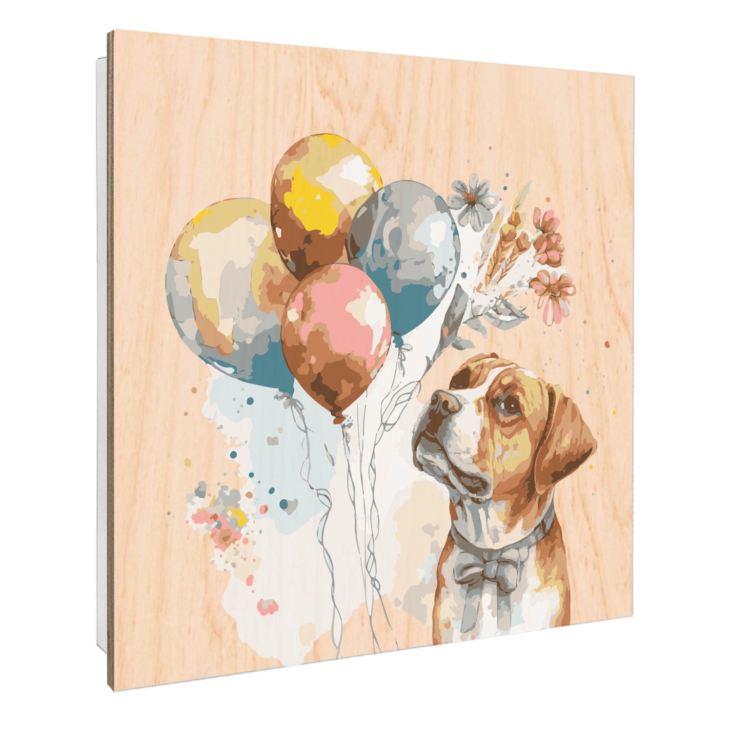Banjado Schlüsselkasten mit Holzfront 30x30cm Weiß Scharnier Links 50 Haken günstig online kaufen
