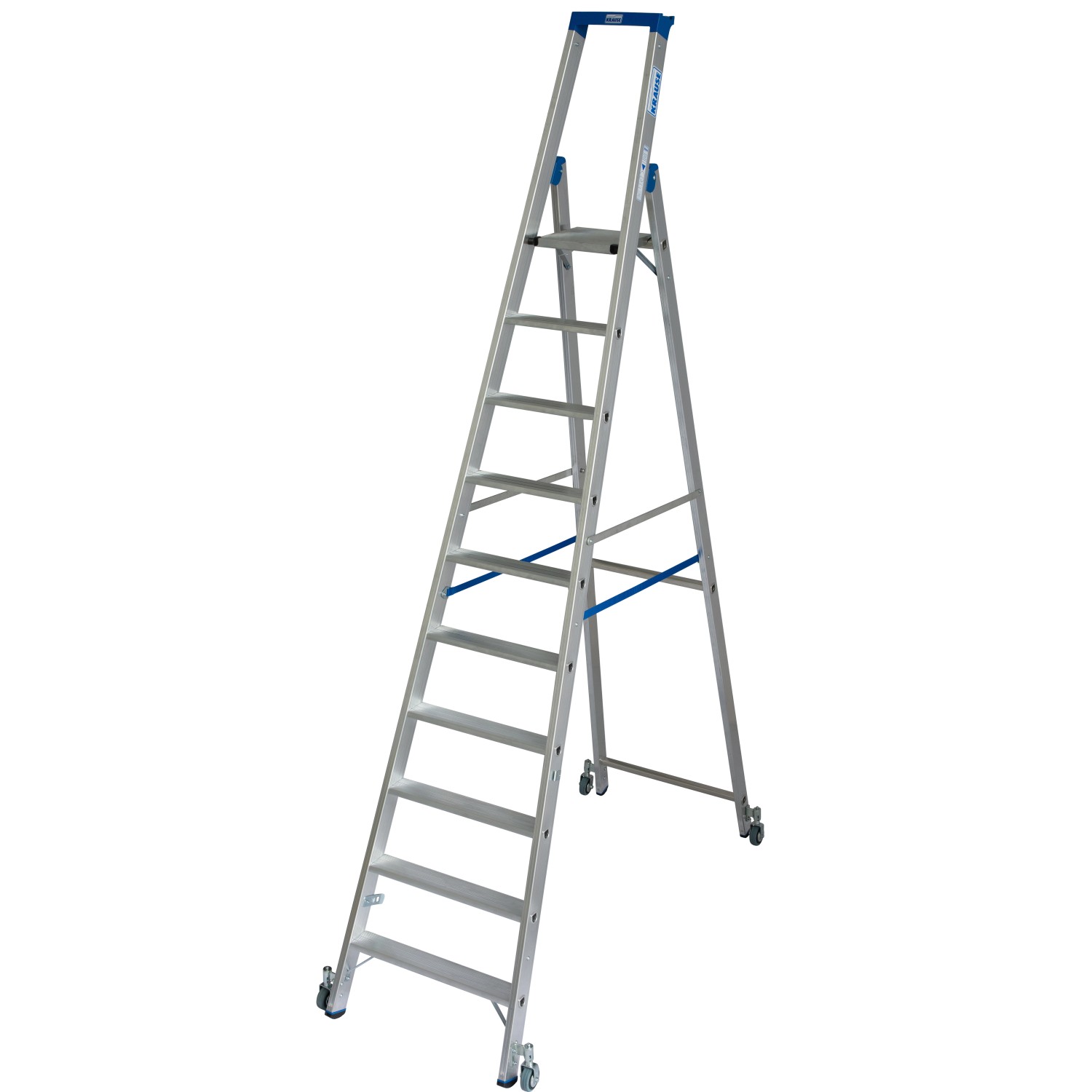 Krause Stehleiter Stabilo 10 Stufen Fahrbar 300 cm x 82 cm x 181 cm günstig online kaufen