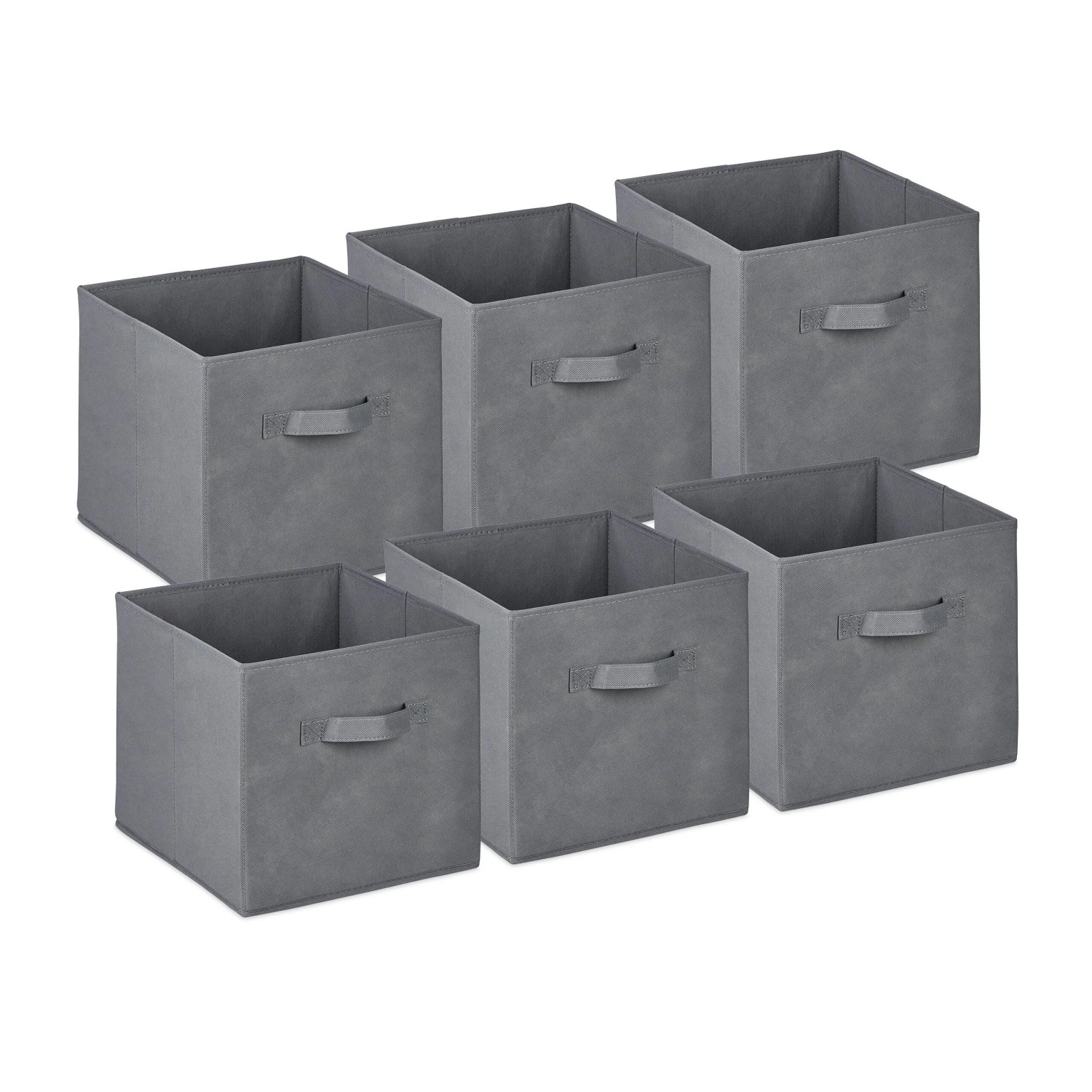 Relaxdays Aufbewahrungsbox im 6er Set Kunststoff Hellgrau Faltbar 26,5 cm x 28 cm x 28 cm 450 g