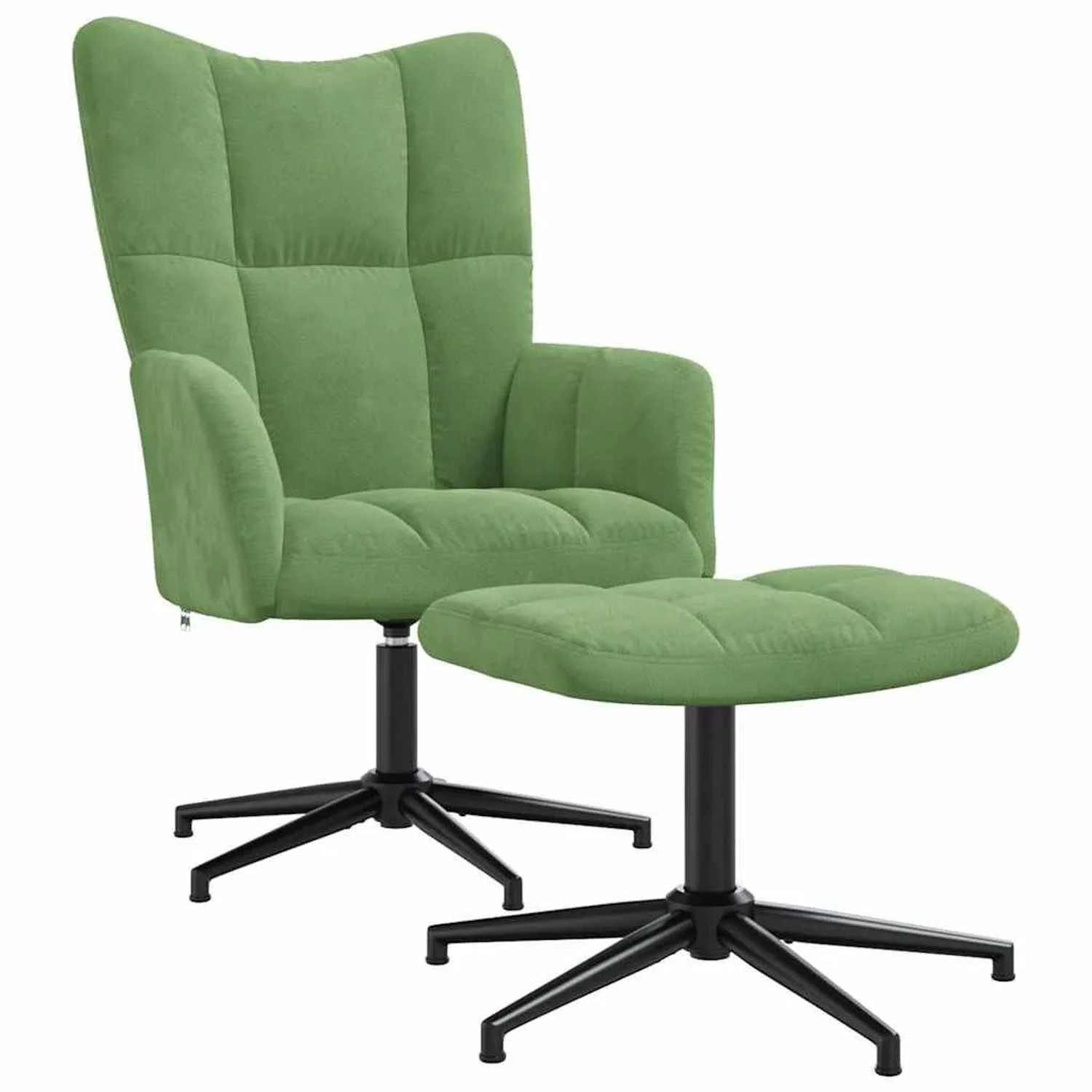 vidaXL Relaxsessel mit Hocker Hellgrün Samt 328109