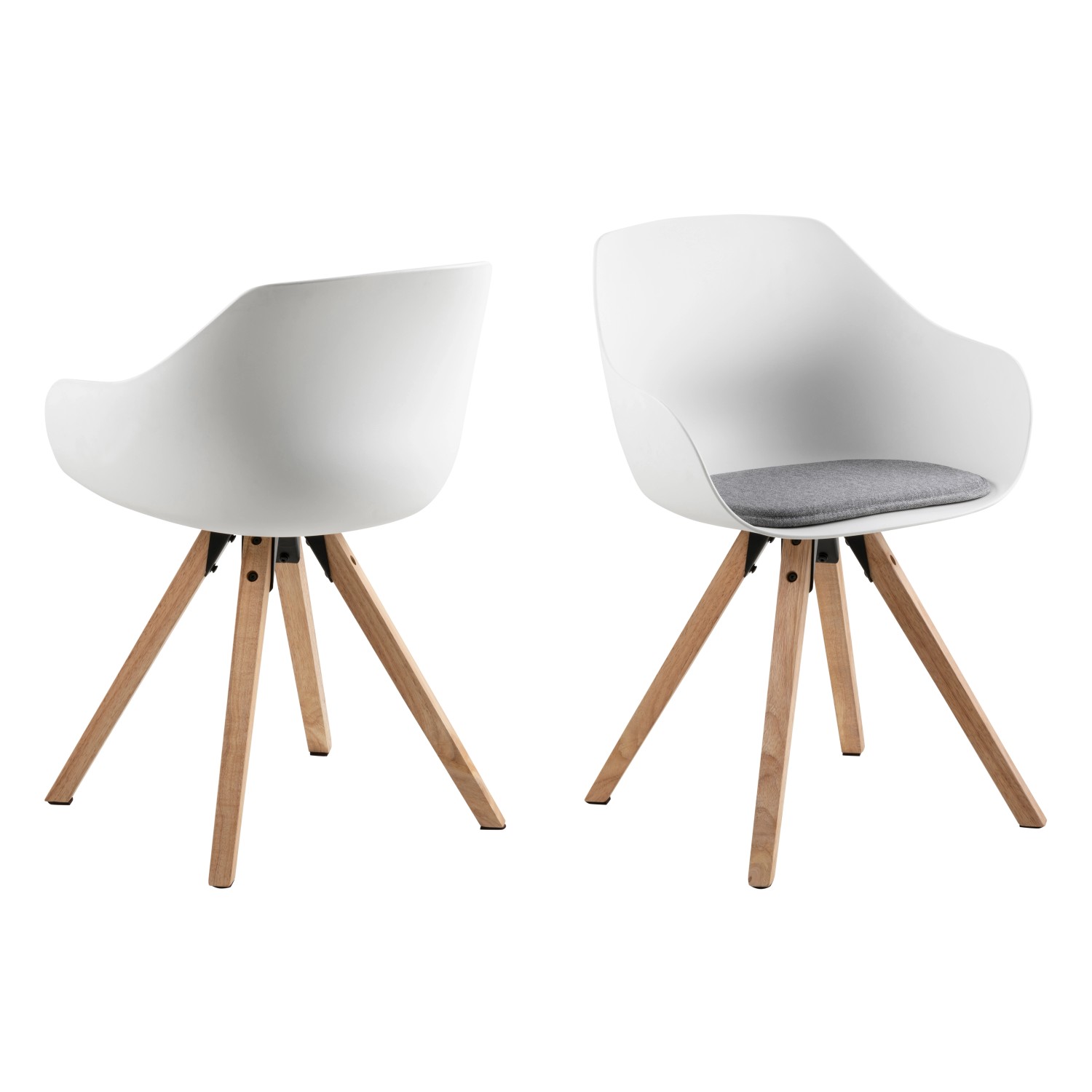 ebuy24 Time Esszimmerstuhl Weiss und Hellgraue Auflage Beine Holz Eiche Geb günstig online kaufen