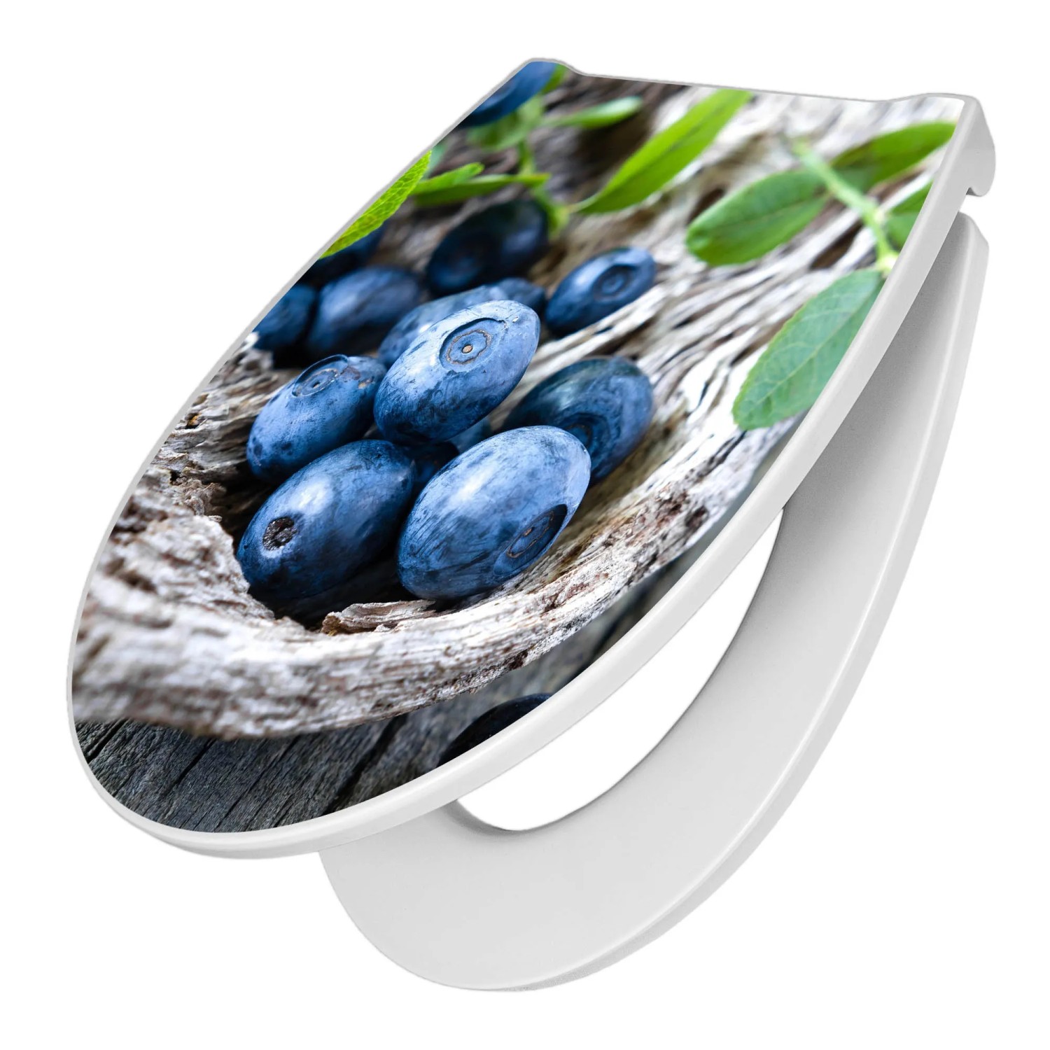 Banjado Premium WC-Sitz mit Blaubeer-Motiv und Absenkautomatik.