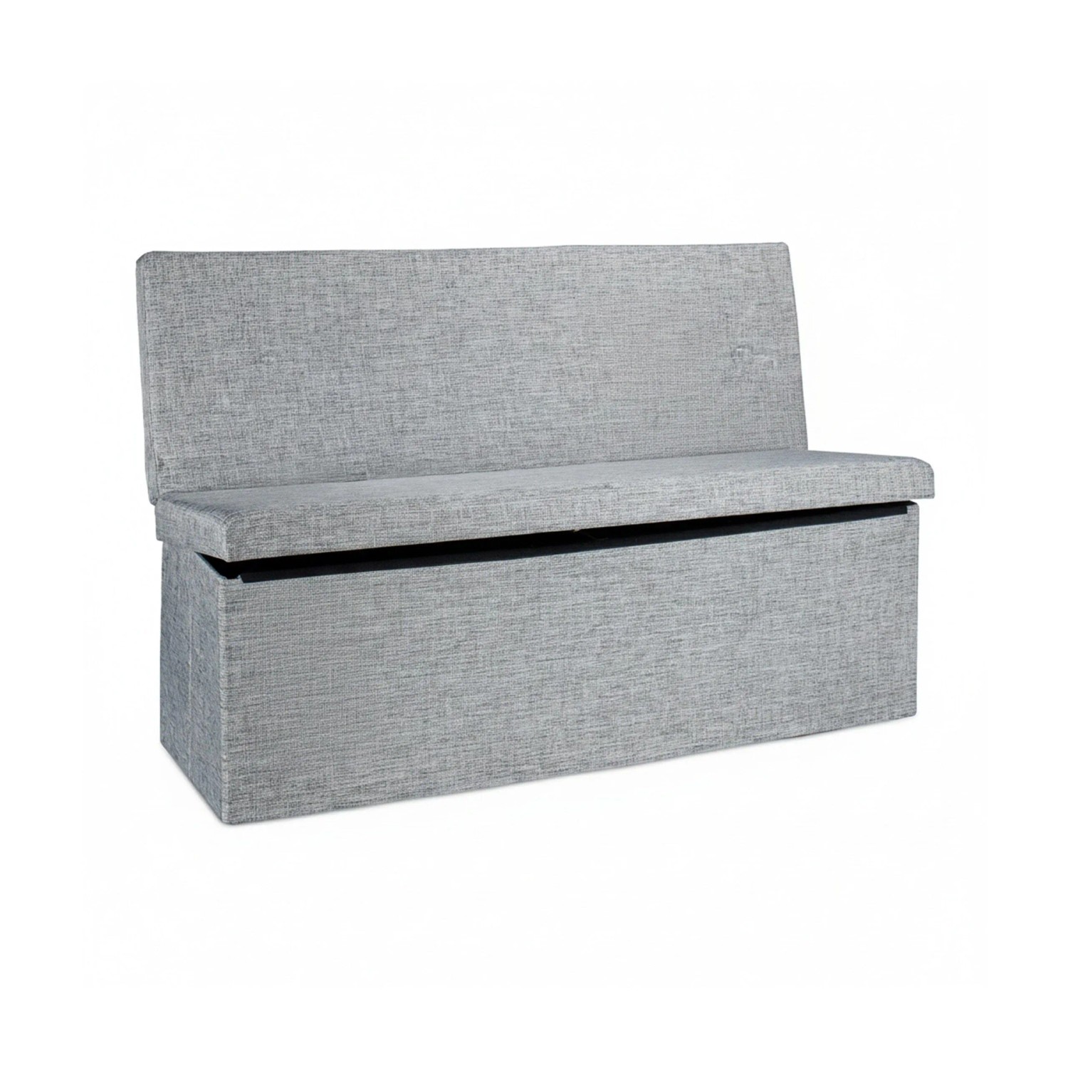 Relaxdays Sitzhocker XL Leinen Grau Faltbar mit Lehne 73 cm x 114 cm x 38 cm 13,5 kg