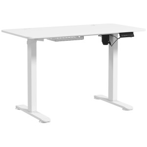 Weißer, höhenverstellbarer Vinsetto Schreibtisch 120x60 cm mit Memory-Funktion.