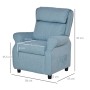Blaues HOMCOM Kindersofa mit Fußstütze, verstellbar, 58x53x70 cm.