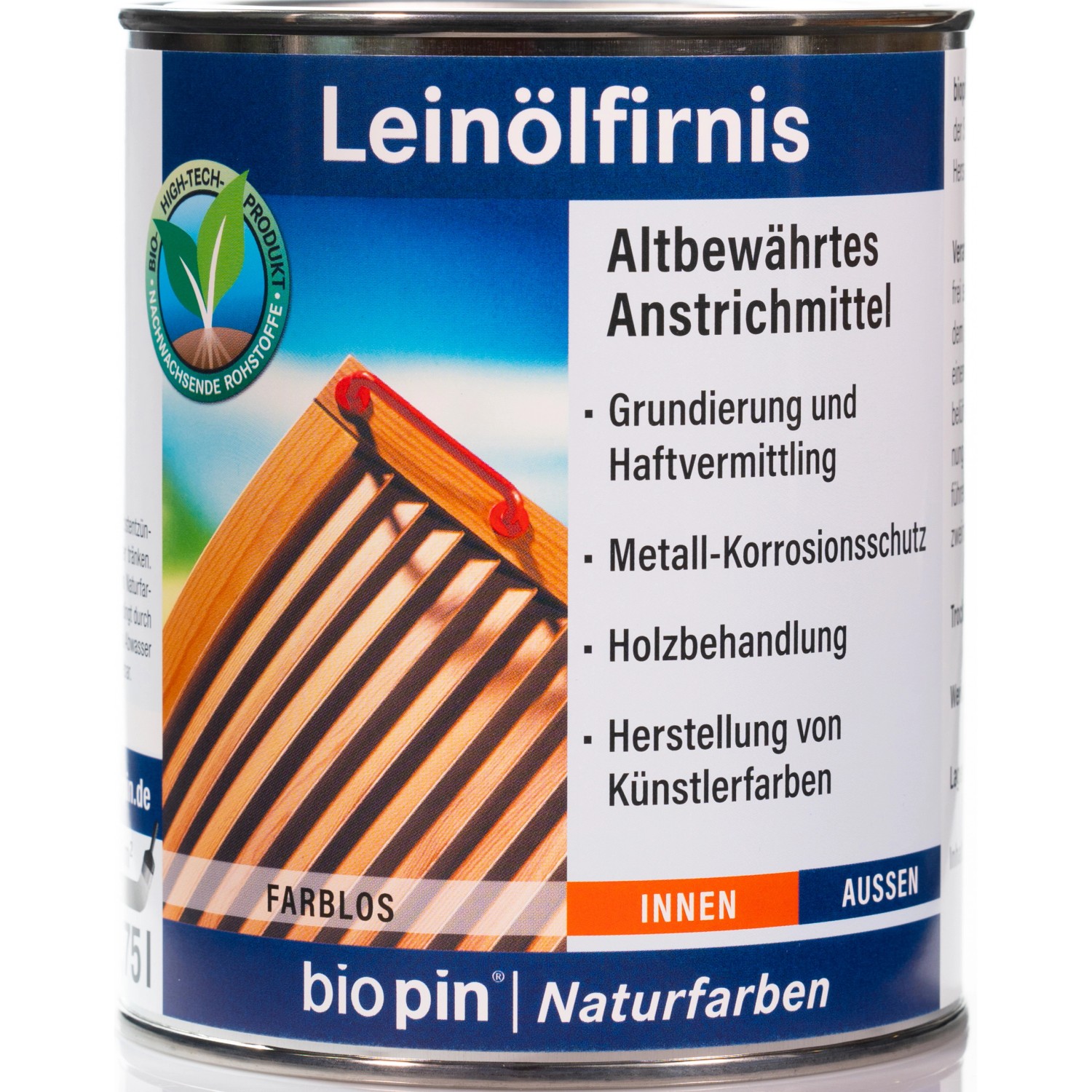 Biopin Leinölfirnis Transparent 750 ml