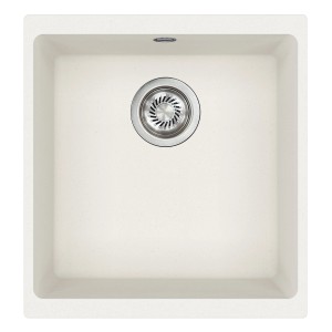 Helika Einbauspüle Forma 43 cm x 46 cm Weiß inkl. Manuellem Ventil