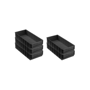 PROREGAL SparSet: 5 leitfähige, schwarze Industrieboxen (4,7 Liter) für Werkstatt, Lager & ESD-Schutz.