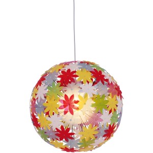 Bunte Näve Pendelleuchte Young Living mit Blüten-Design, Ø 70 cm. Ideal für Kinderzimmer.