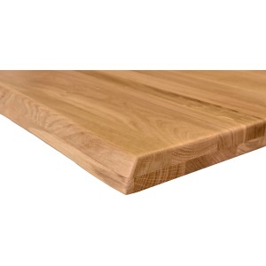 Tischplatte aus Eiche Rustikal mit Baumkante, geölt, 200x90x4 cm.
