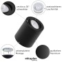 Oktaplex 9er Set Aufbaustrahler Lile M, Aluminium, schwarz. Spots für Lampen & Leuchten.