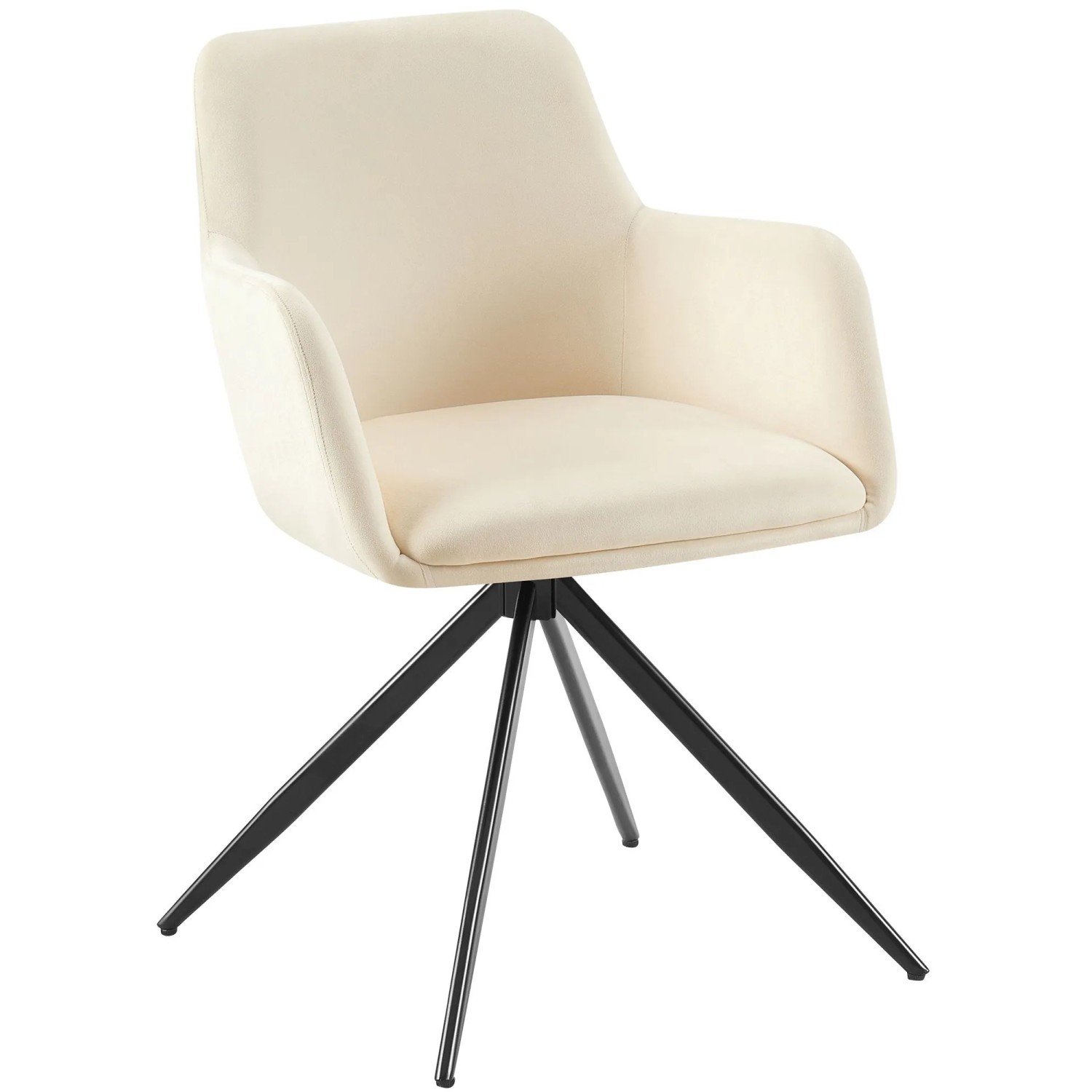 DELUKE Esszimmerstuhl PELON Samt Creme 56x62x81cm Essstühle Esszimmerstühle Küchenstühle Wohnzimmerstühle
