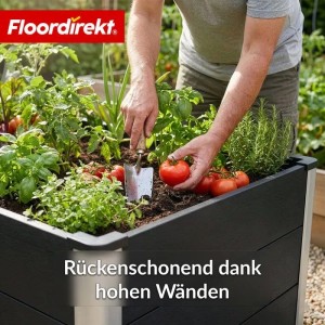 Floordirekt WPC Hochbeet Paros Extra Robust Alu-Eckpfosten Anthrazit 150 x 50 x 45 cm