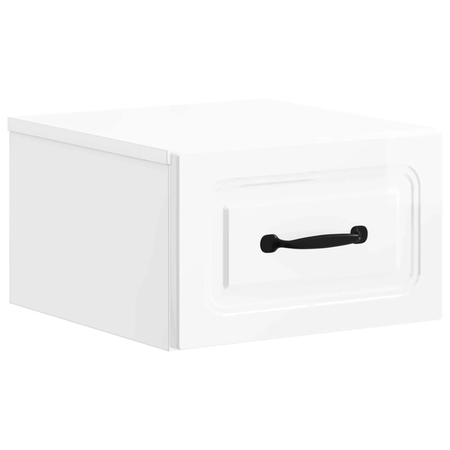 vidaXL Wandmontierter Nachttisch Hochglanz Weiß 34,5 x 33 x 20 cm 899283