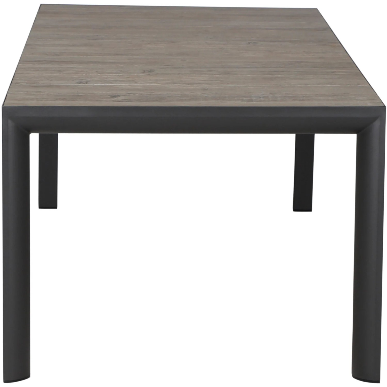 Rechteckiger Siena Garden Gartentisch Silva, Washed Grau, 100x220 cm, mit Keramik-Tischplatte und Aluminiumgestell.