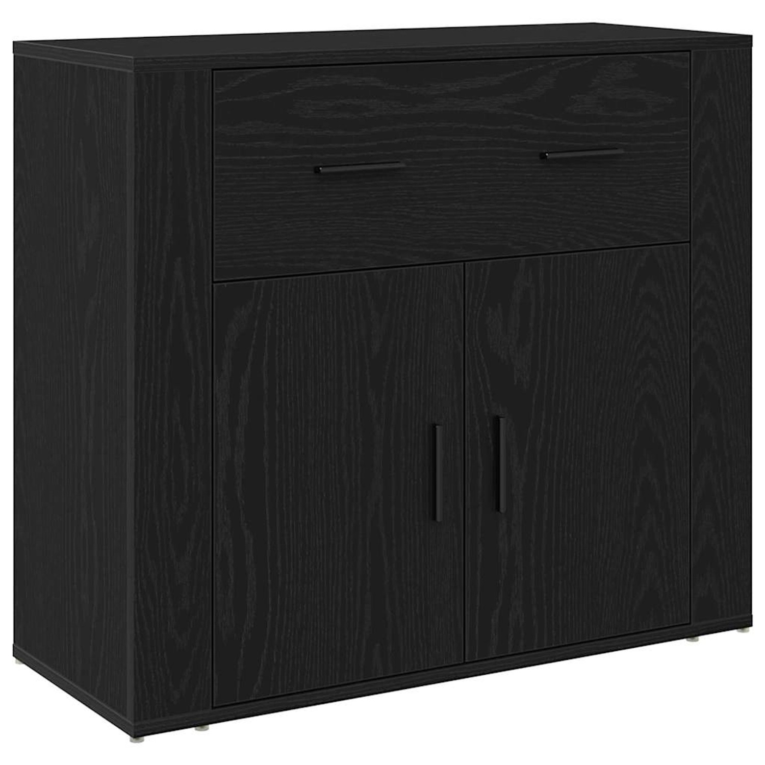 vidaXL Sideboard Schwarz Eichen-Optik 80 x 33 x 70 cm Holzwerkstoff 862801 günstig online kaufen