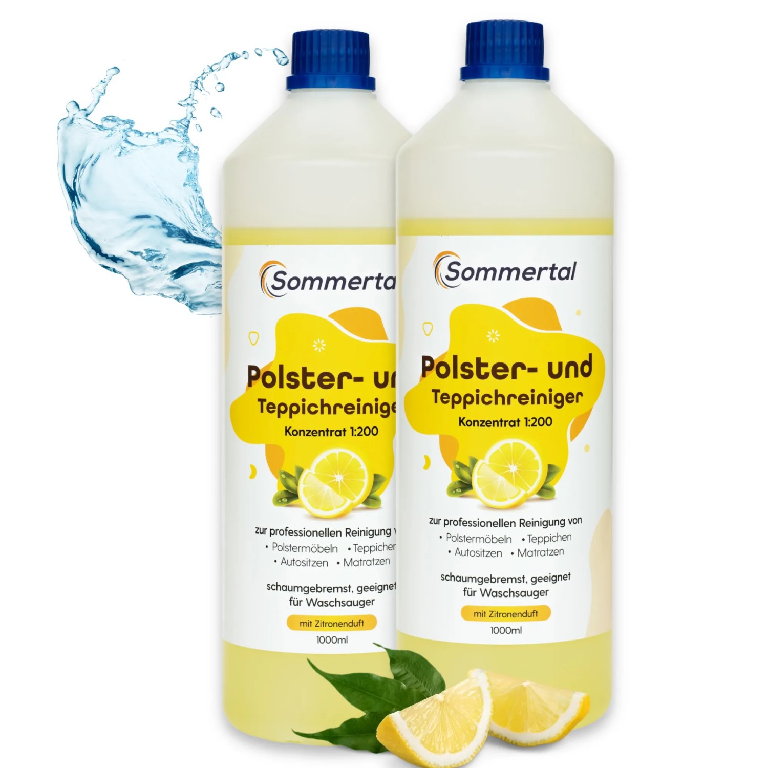 Sommertal Polster und Teppichreiniger 2L Konzentrat für 80 Anwendungen Sofa Auto Teppich