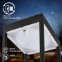 Detailaufnahme der schwarzen Brilo LED Laterne Luca mit USB-C Anschluss und wechselbarem Akku.