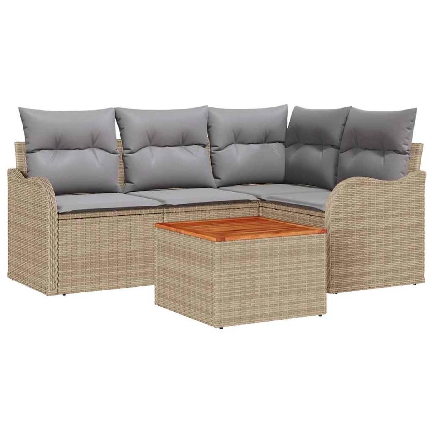 vidaXL Garten-Sofa-Set 5-Tlg Beige Hellgrau 3356117 günstig online kaufen