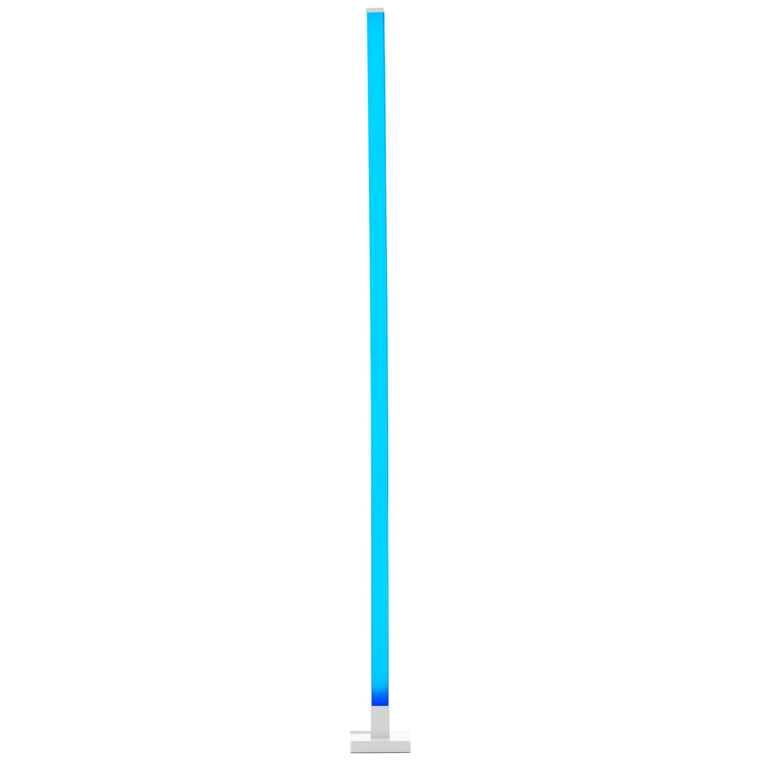 Weiße LED-Design-Stehlampe Neele mit RGB + CCT Funktion, 12,5 cm Durchmesser.
