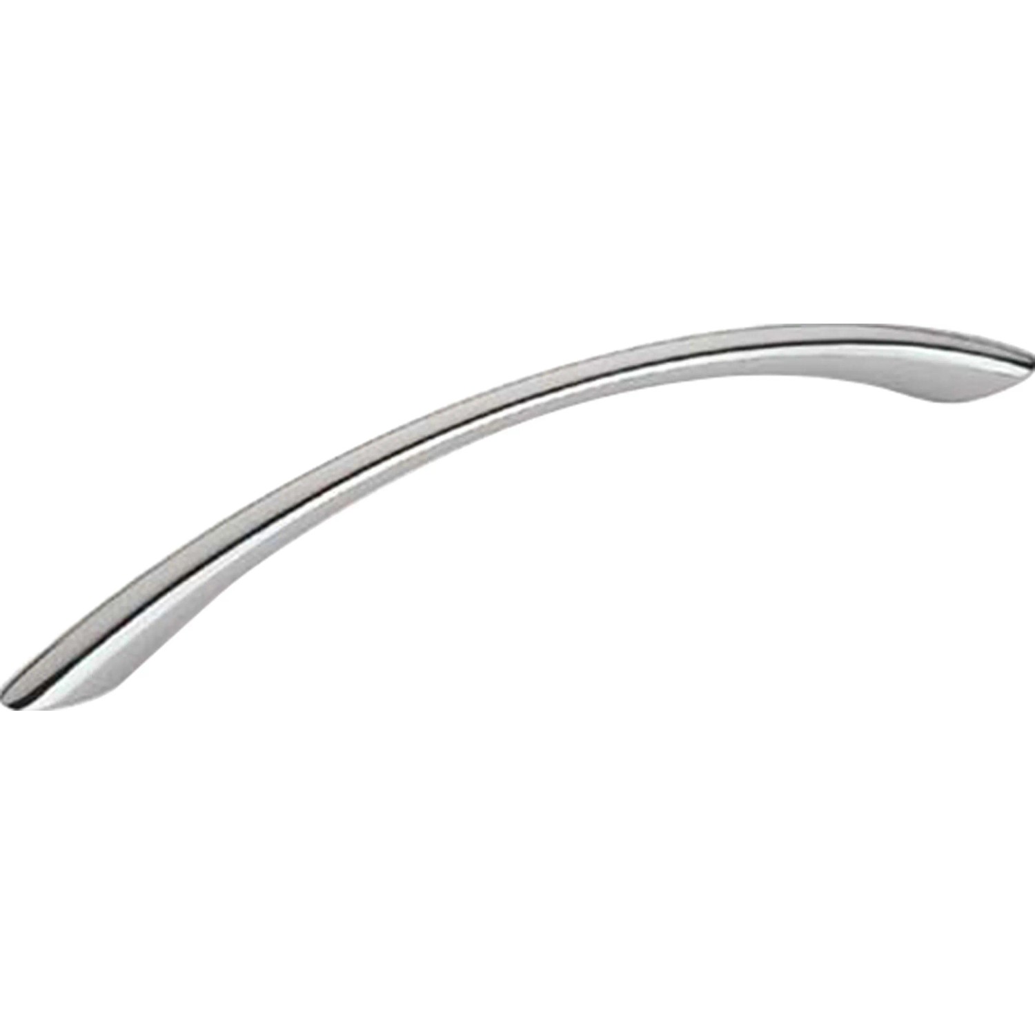 Glänzender, gebogener Möbelgriff 1042 aus Chrom für Schränke und Schubladen.