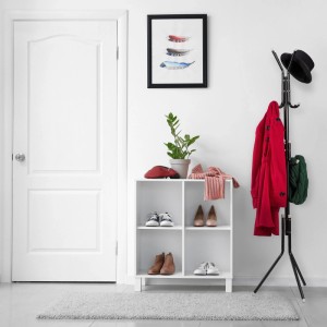Relaxdays Garderobenständer Metall Schwarz Platzsparend 12 Haken 180 cm x 44 cm x 39 cm 1,4 kg