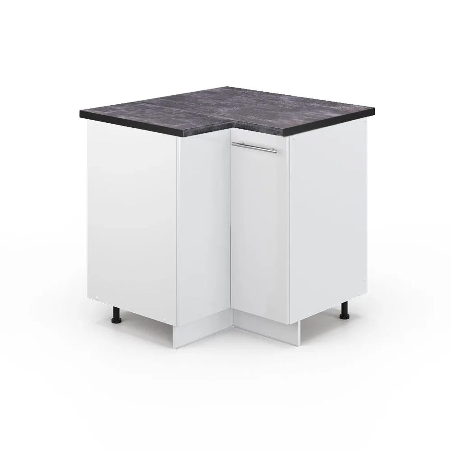 Vicco Eckunterschrank Fame-Line Weiß Hochglanz Weiß 81 cm AP Anthrazit