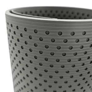 zaunzu Sichtschutz Rille gelocht, steingraue PP-Streifen (50m) für Zaunbau.