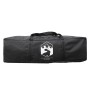Schwarze Tragetasche für Furnicato Campingzelt mit weißem Blackout-Logo. Ideal für Transport und Lagerung.