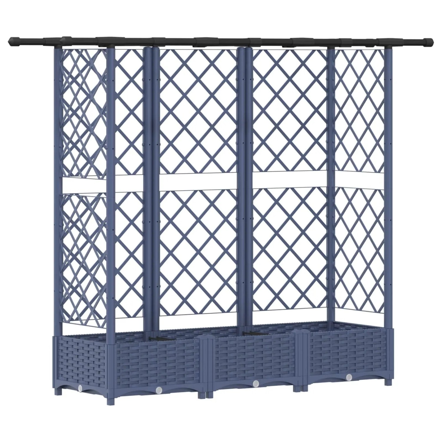 vidaXL Hochbeet mit Rankgitter und Dach Grau 164 x 40 x 123 cm PP 42032570