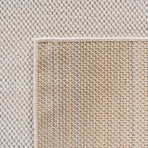 Detailansicht Ayyildiz Flachgewebeteppich Helix 2200 Creme, moderner Teppich mit Schlingenstruktur.