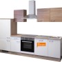Flex-Well Küchenzeile Florida 280 cm in Weiß Matt und Sonoma Eiche Dekor mit E-Geräten.