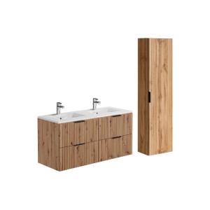 Vente-unique Badmöbel-Set Zevara Naturfarben Hell 120 cm