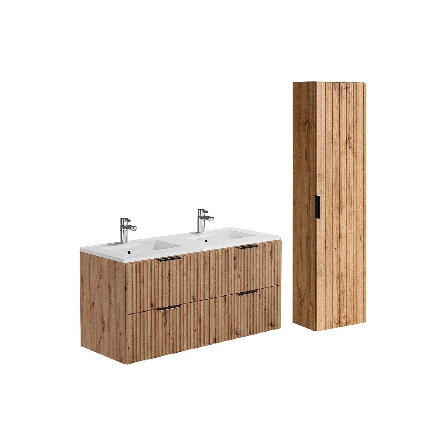 Vente-unique Badmöbel-Set Zevara Naturfarben Hell 120 cm