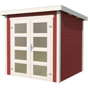 Lasita Holz-Gartenhaus Zambezi 2, schwedenrot, mit Doppeltür und Fenster