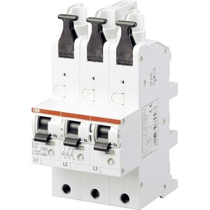 ABB Leitungsschutzschalter, 3-polig, 50A, für selektiven Schutz in elektrischen Anlagen.