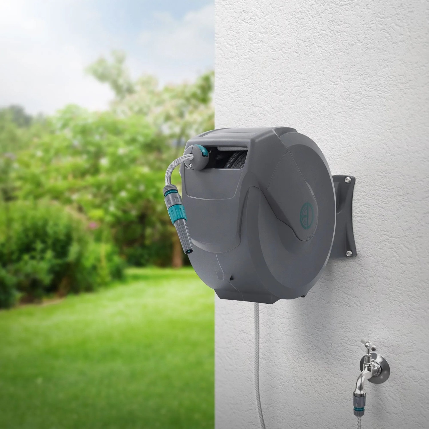ECD Germany Gartenschlauch Aufroller Wand Automatik 30m kaufen bei OBI