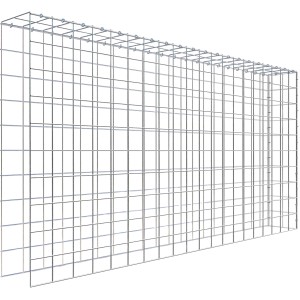 Gabiona Anbaukorb Typ 4, 100x200x20cm, Maschenweite 10x10cm, aus verzinktem Draht.