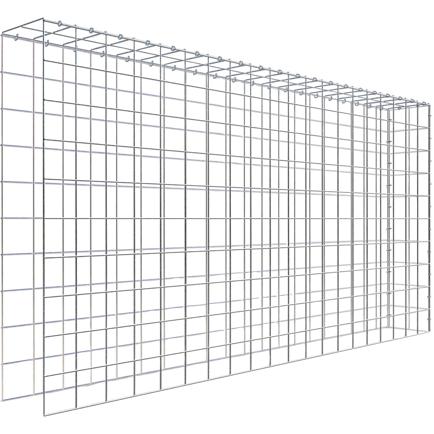 Gabiona C-Ring-Gabione-Anbaukorb Typ 4 100 x 200 x 20 cm Maschenw 10 x 10 cm