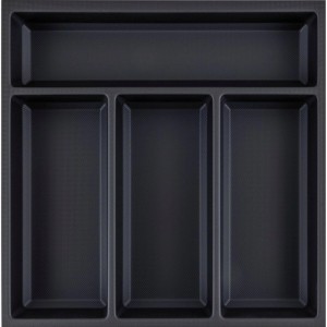 Agoform Besteckeinsatz Sky, schwarz, aus Kunststoff mit Soft Touch Oberfläche. Für Schubladen, ordnet Besteck.