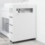 vidaXL Badschrank Schmal mit Rollen Weiß Holzwerkstoff 855268_3