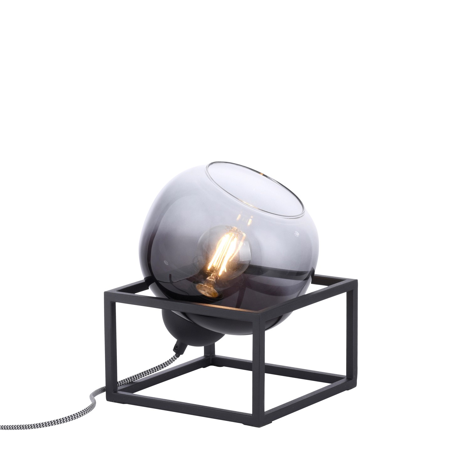 Just Light Tischleuchte Zea 1-flammig 23,6 cm x 20 cm Schwarz