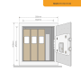 Offener Yale Tresor High Security Safe 38,5 l mit Ordnern und Maßen.