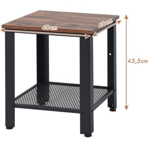 Costway Beistelltisch mit 2 Ebenen Sofatisch Couchtisch Nachttisch