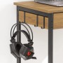 SoBuy Schreibtisch FWT43-N mit Schublade und Haken, Naturholz und Metallgestell.