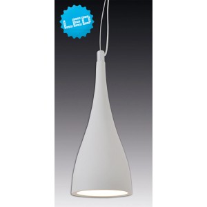 Weiße LED Pendelleuchte Lima von Näve, moderne Hängelampe aus Metall für Innenräume.