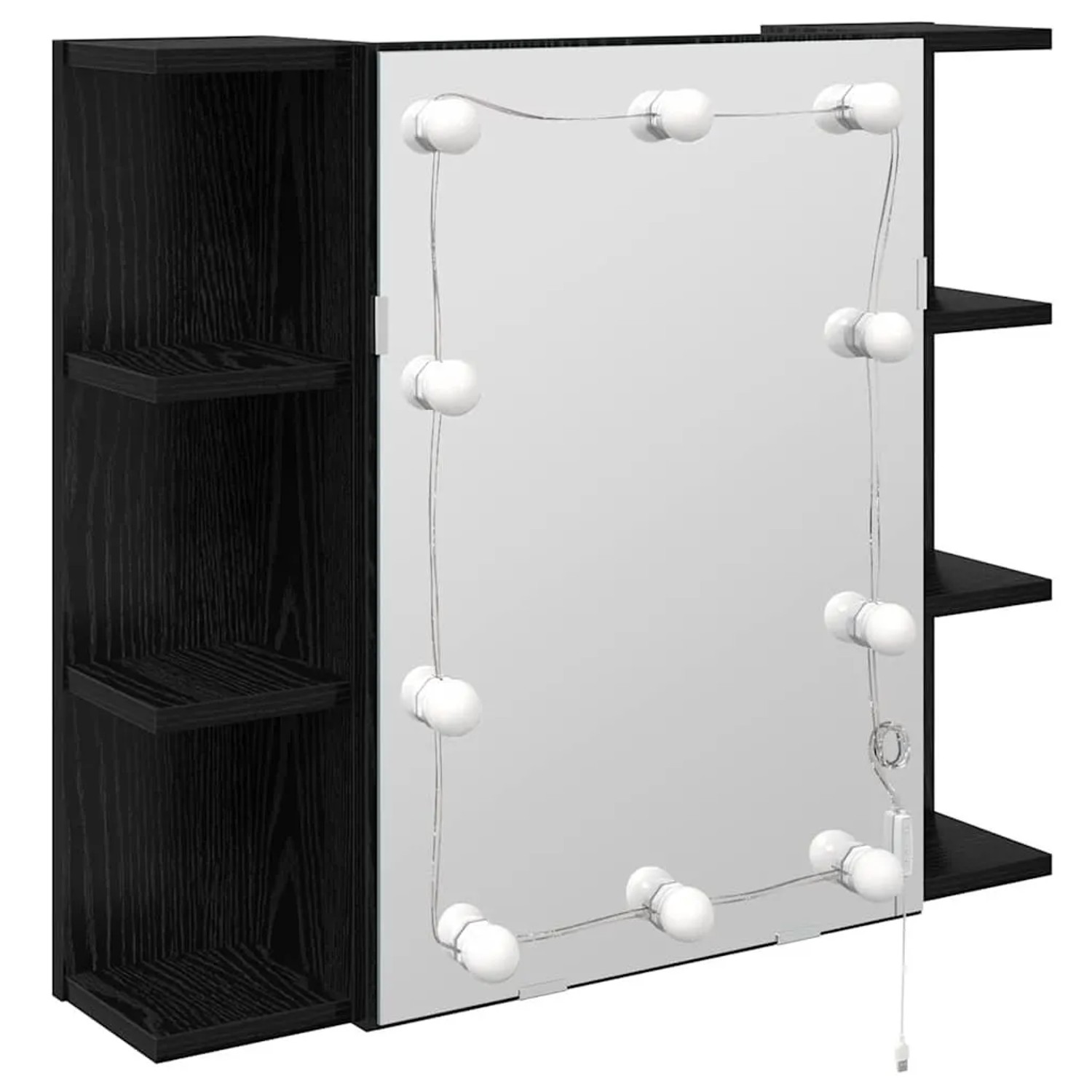 vidaXL Spiegelschrank mit Regal Schwarz Eichen-Optik 70 x 16,5 x 60 cm 8862 günstig online kaufen