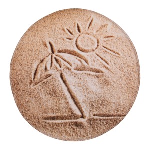 Sanilo Badteppich Rund Sunshine, Ø 80 cm, mit Strandmotiv (Sonne, Schirm)