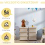 HOMCOM Schubladenschrank für Kinder, beige, mit sechs Schubladen für Spielzeug und Aufbewahrung.