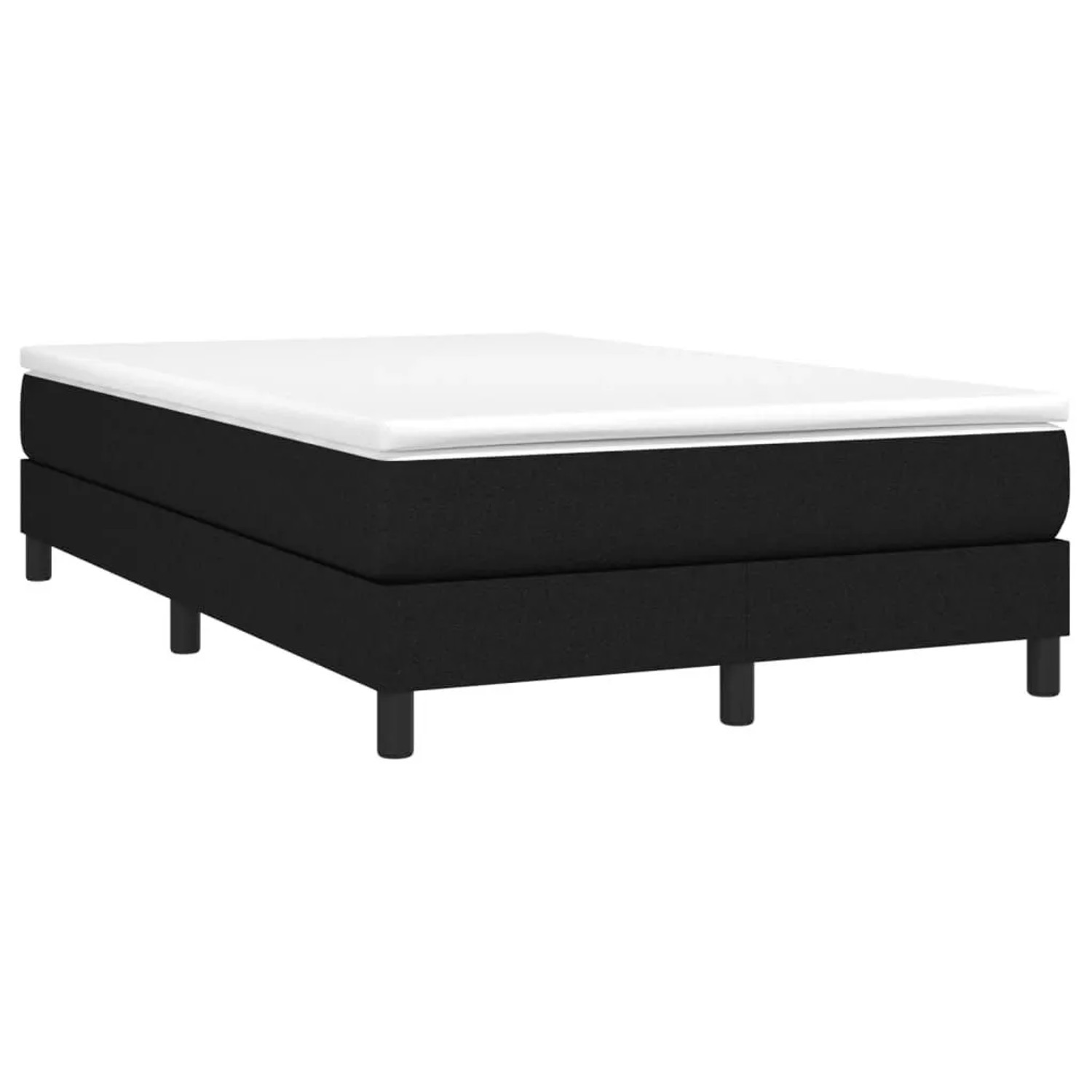 vidaXL Boxspringbett mit Matratze Schwarz 120x190 cm Stoff 3269659